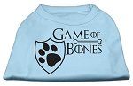 Game of Bones Screen Print Dog Shirt Baby Blue Lg