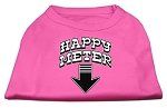 Happy Meter Screen Printed Dog Shirt Bright Pink Lg