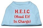 Head Elf In Charge Screen Print Shirt Baby Blue Lg