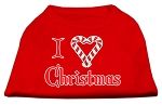 I Heart Christmas Screen Print Shirt Red Lg