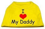 I Love My Daddy Screen Print Shirts Yellow Lg