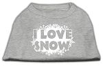 I Love Snow Screenprint Shirts Grey L