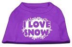 I Love Snow Screenprint Shirts Purple L