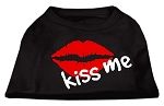 Kiss Me Screen Print Shirt Black Lg