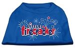 Little Firecracker Screen Print Shirts Blue Lg