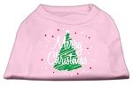 Scribbled Merry Christmas Screenprint Shirts Light Pink L