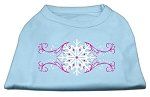 Pink Snowflake Swirls Screenprint Shirts Baby Blue L