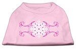 Pink Snowflake Swirls Screenprint Shirts Light Pink L