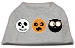 The Spook Trio Screen Print Dog Shirt Grey Sm