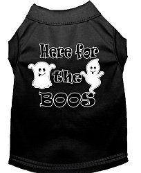 Here for the Boos Screen Print Dog Shirt Black Sm