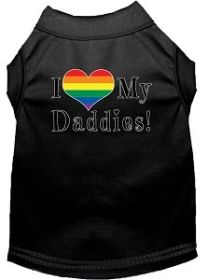 I heart my Daddies Screen Print Dog Shirt Black Sm