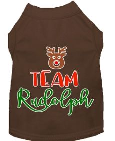 Team Rudolph Screen Print Dog Shirt Brown Sm