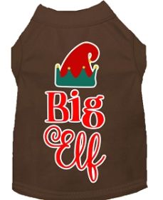 Big Elf Screen Print Dog Shirt Brown XXXL