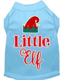 Little Elf Screen Print Dog Shirt Baby Blue XXXL