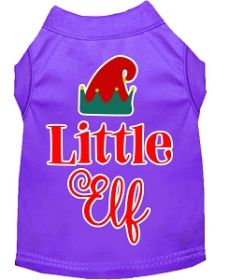 Little Elf Screen Print Dog Shirt Purple XXXL