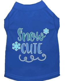 Snow Cute Screen Print Dog Shirt Blue XXXL