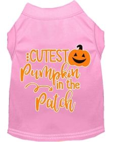 Cutest Pumpkin in the Patch Screen Print Dog Shirt Light Pink XXXL