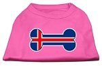 Bone Shaped Iceland Flag Screen Print Shirts Bright Pink XXXL