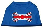 Bone Shaped United Kingdom (Union Jack) Flag Screen Print Shirts Blue XXXL