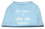 Dear Santa I Went with Naughty Screen Print Shirts Baby Blue XXL