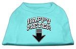 Happy Meter Screen Printed Dog Shirt Aqua XXXL