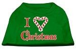 I Heart Christmas Screen Print Shirt Emerald Green XXL