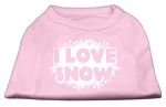 I Love Snow Screenprint Shirts Light Pink XXXL