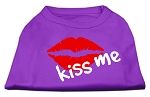 Kiss Me Screen Print Shirt Purple XXXL