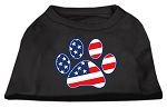 Patriotic Paw Screen Print Shirts Black XXXL