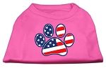 Patriotic Paw Screen Print Shirts Bright Pink XXXL