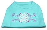 Pink Snowflake Swirls Screenprint Shirts Aqua XXL