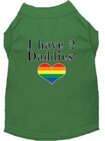 I have 2 Daddies Screen Print Dog Shirt Green XXL