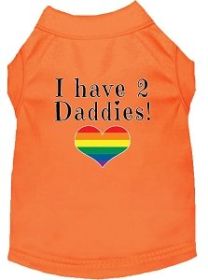 I have 2 Daddies Screen Print Dog Shirt Orange XXL