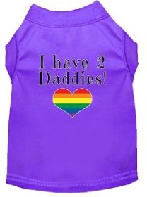 I have 2 Daddies Screen Print Dog Shirt Purple XXL