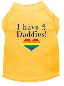 I have 2 Daddies Screen Print Dog Shirt Yellow XXXL