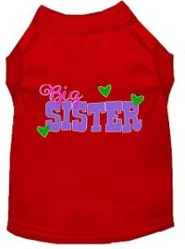 Big Sister Screen Print Dog Shirt Red XXL