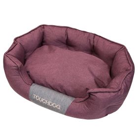 Touchdog 'Concept-Bark' Water-Resistant Premium Oval Dog Bed (Color: pink, size: medium)