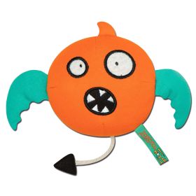 Touchdog Cartoon Flying Critter Monster Plush Dog Toy (Color: orange)